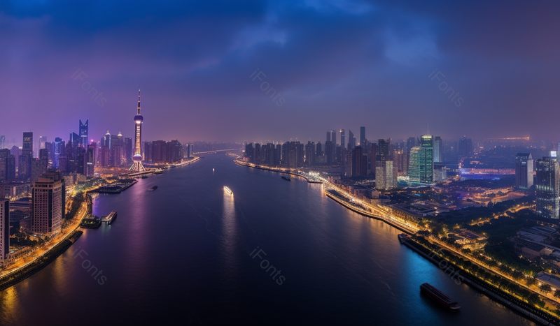 蓝色上海黄浦江风景摄影,高清,摄影图,摄影图片,图片大全,摄影图免费下载